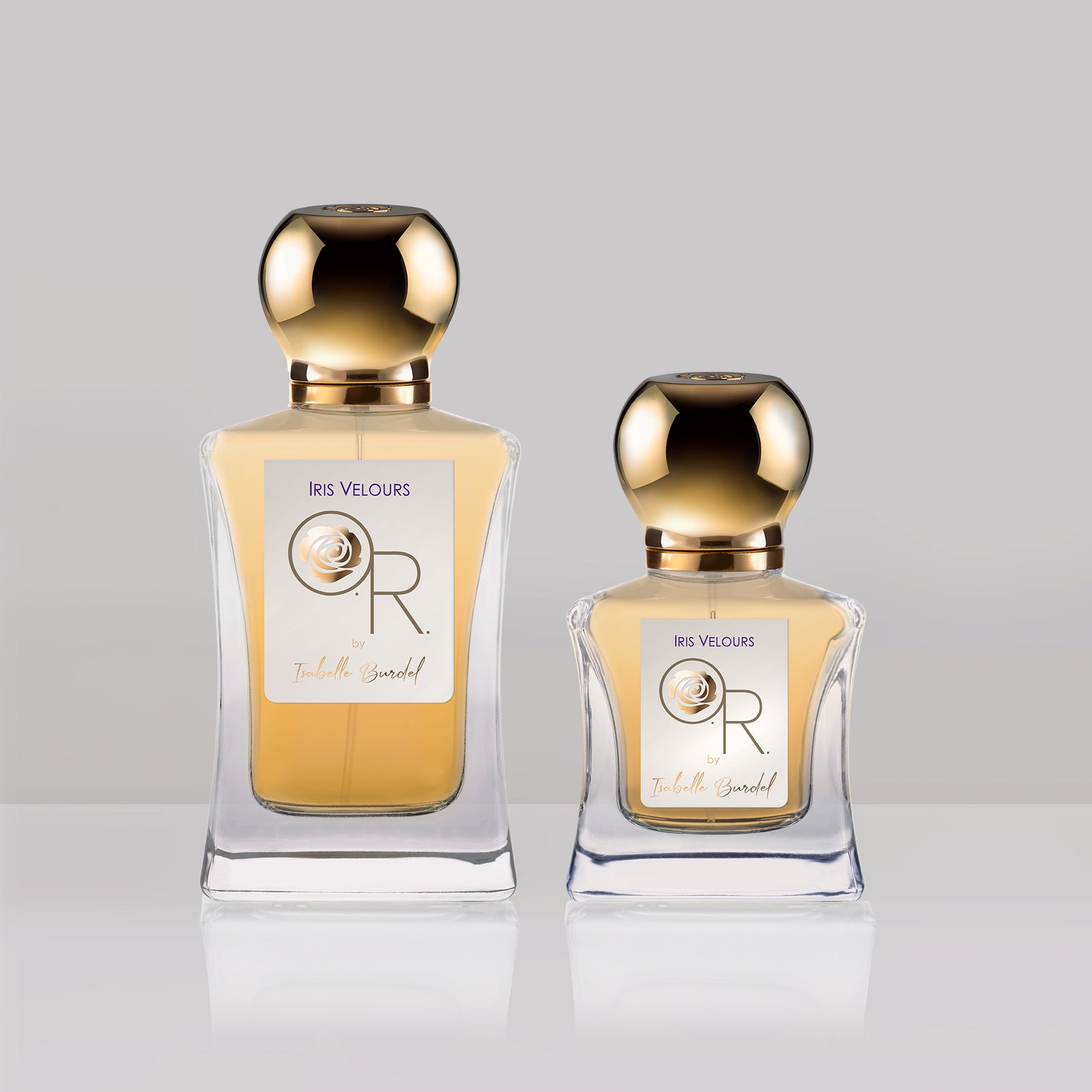 Les deux formats du parfum "Iris Velours"